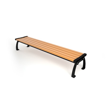 Frog Furnishings Cedar 8' Heritage Backless Bench with Black Frame PB 8CEDBFHERBAC